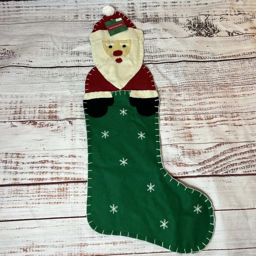 New‎ Christmas Stocking Santa In A Stocking Felt